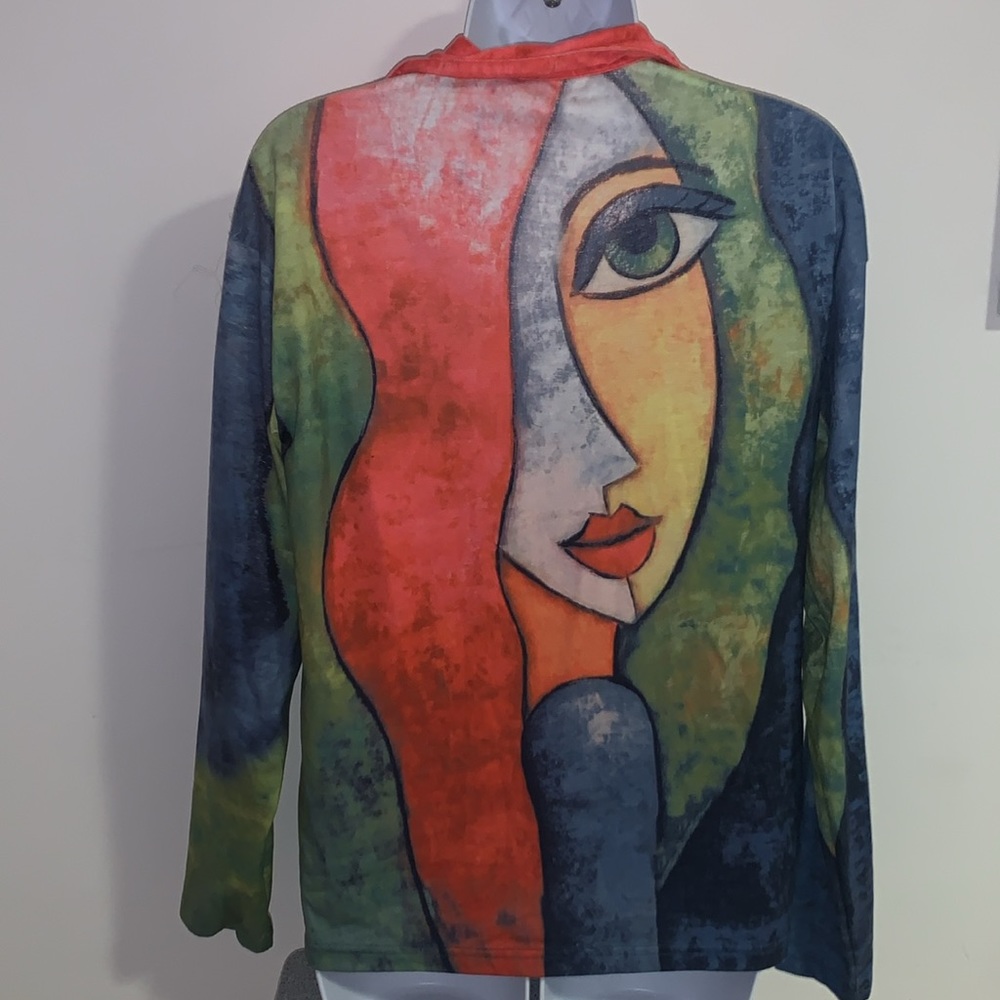 Colorful Abstract Long Sleeve Top - Picture 2 of 3